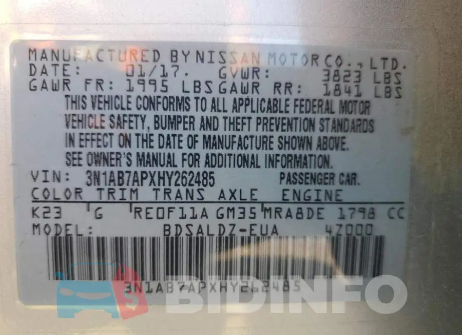 3N1AB7APXHY262485 Photo# 12