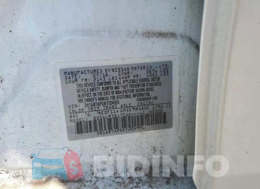 3N1AB7APXKY204996 Photo# 12