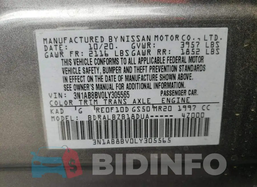 3N1AB8BV0LY305565 Photo# 12