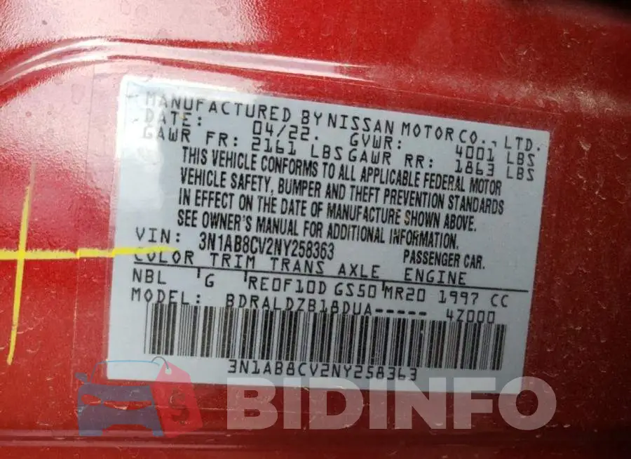 3N1AB8CV2NY258363 Photo# 12