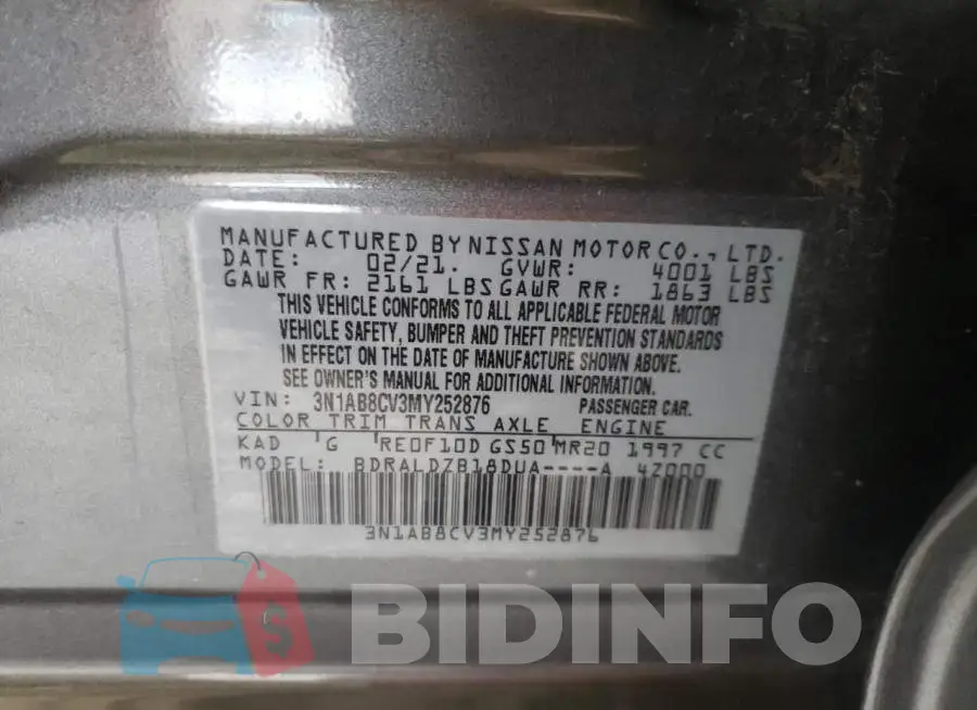 3N1AB8CV3MY252876 Photo# 12