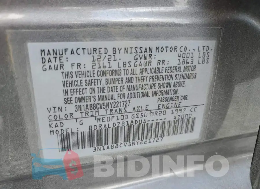 3N1AB8CV5NY221727 Photo# 13