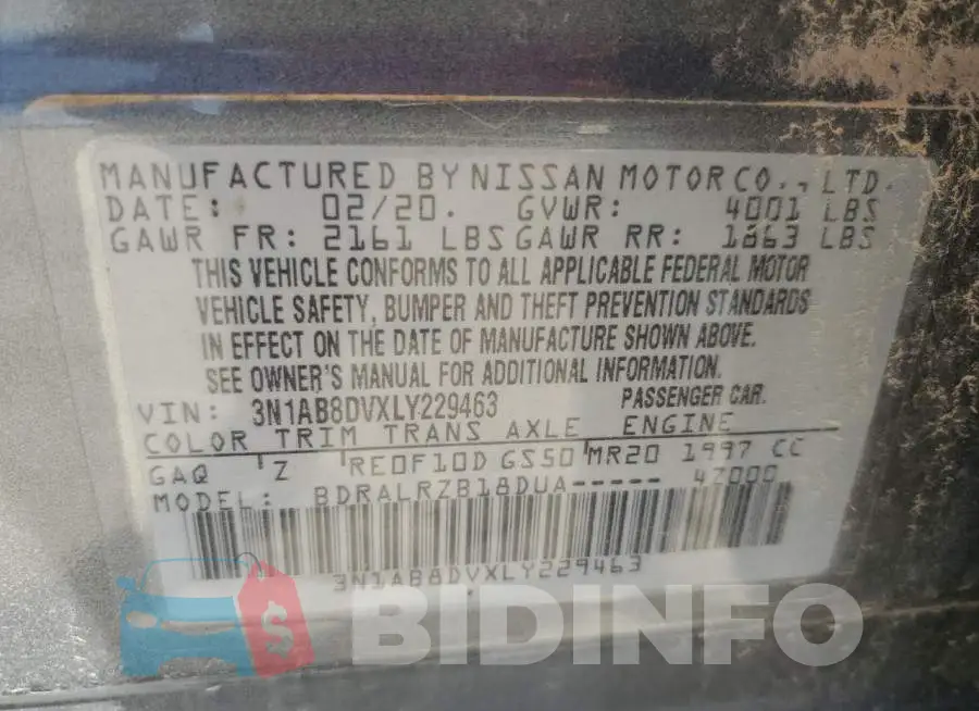 3N1AB8DVXLY229463 Photo# 12
