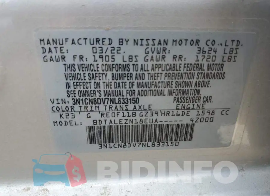 3N1CN8DV7NL833150 Photo# 13