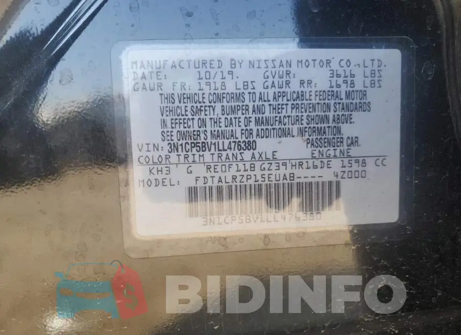 3N1CP5BV1LL476380 Photo# 13