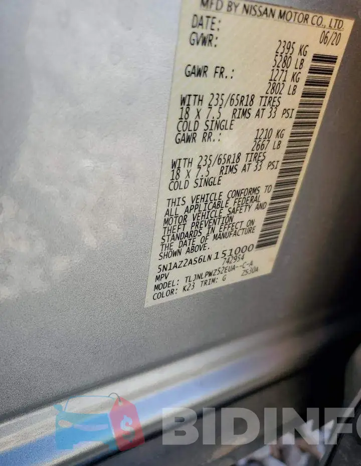 5N1AZ2AS6LN151000 Photo# 12