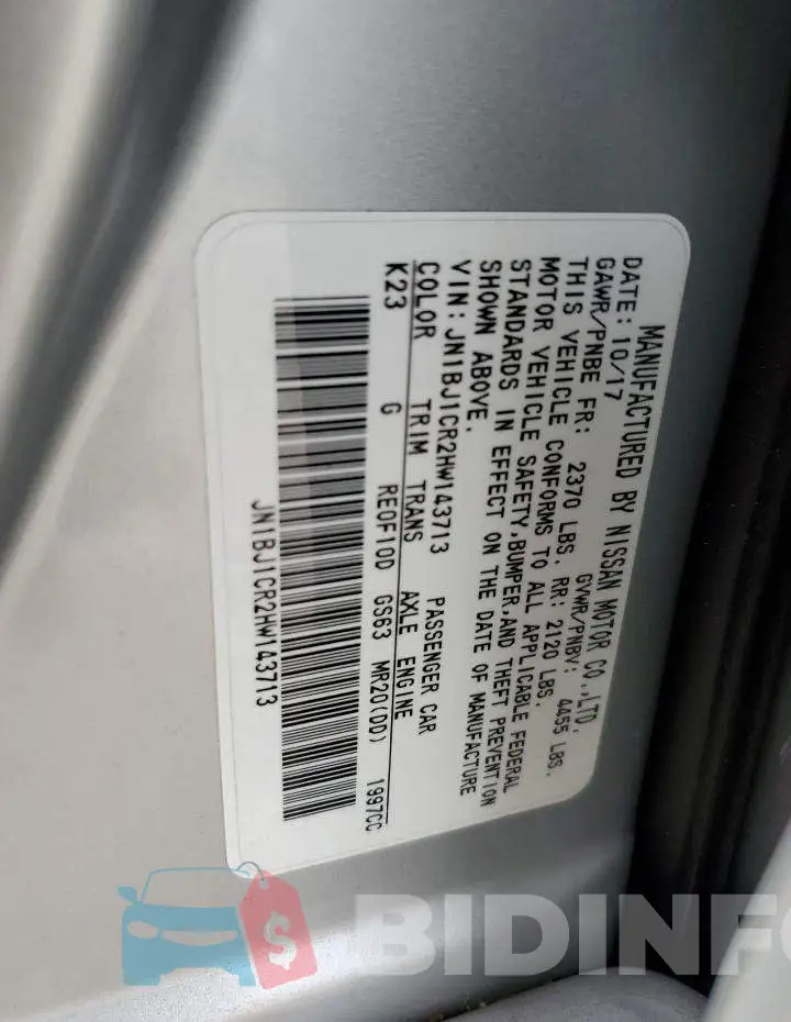 JN1BJ1CR2HW143713 Photo# 12
