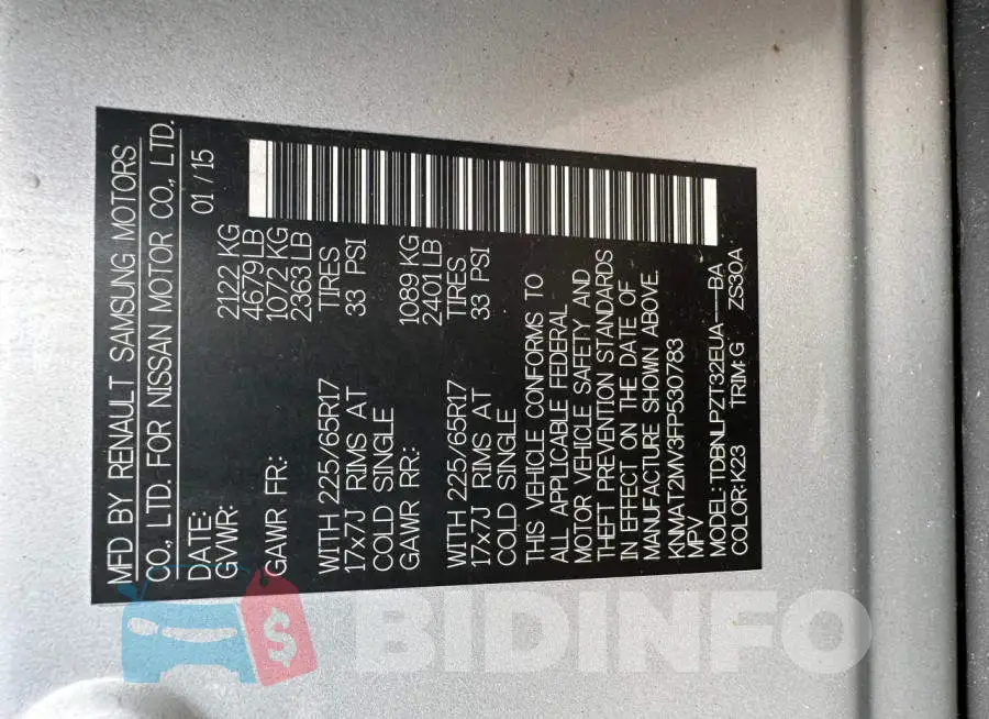 KNMAT2MV3FP530783 Photo# 10