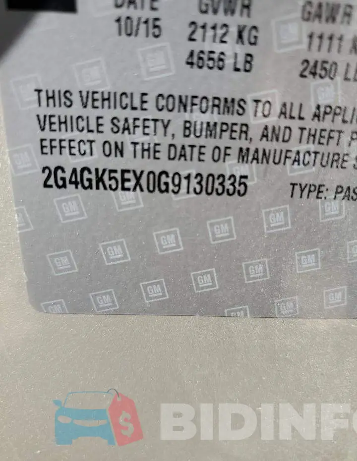 2G4GK5EX0G9130335 Photo# 12