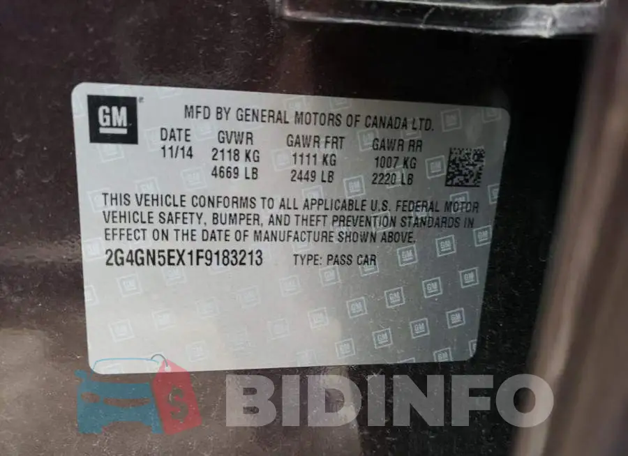 2G4GN5EX1F9183213 Photo# 12