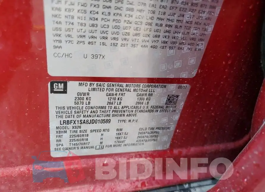 LRBFX1SA8JD010589 Photo# 13