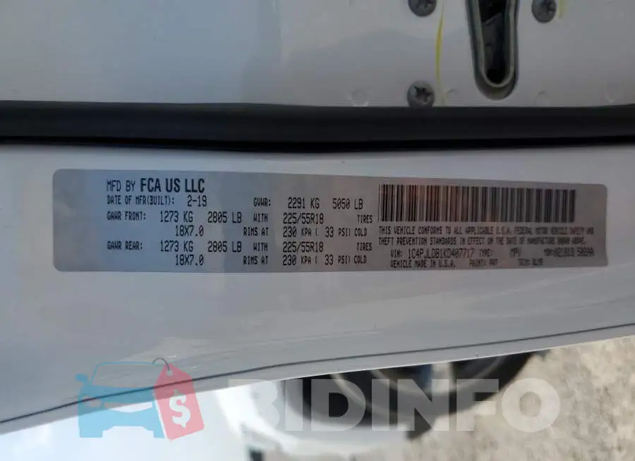 1C4PJLDB1KD407717 Photo# 13
