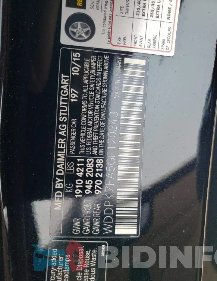 WDDPK7FA5GF120343 Photo# 12