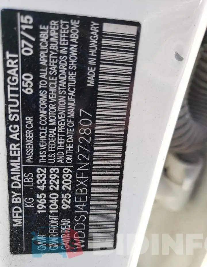 WDDSJ4EBXFN272807 Photo# 12