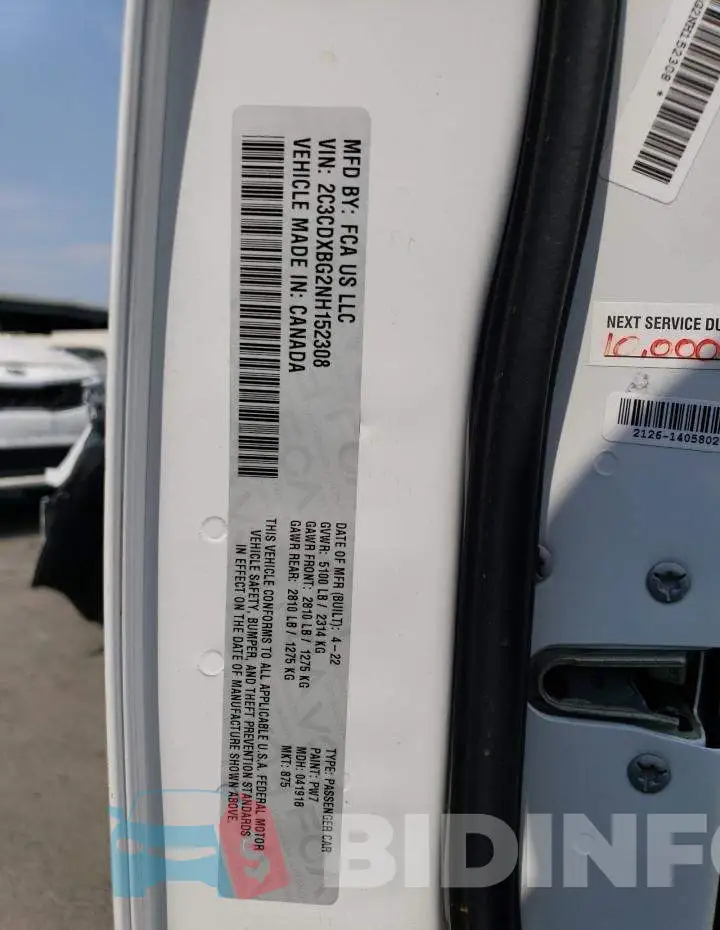 2C3CDXBG2NH152308 Photo# 12