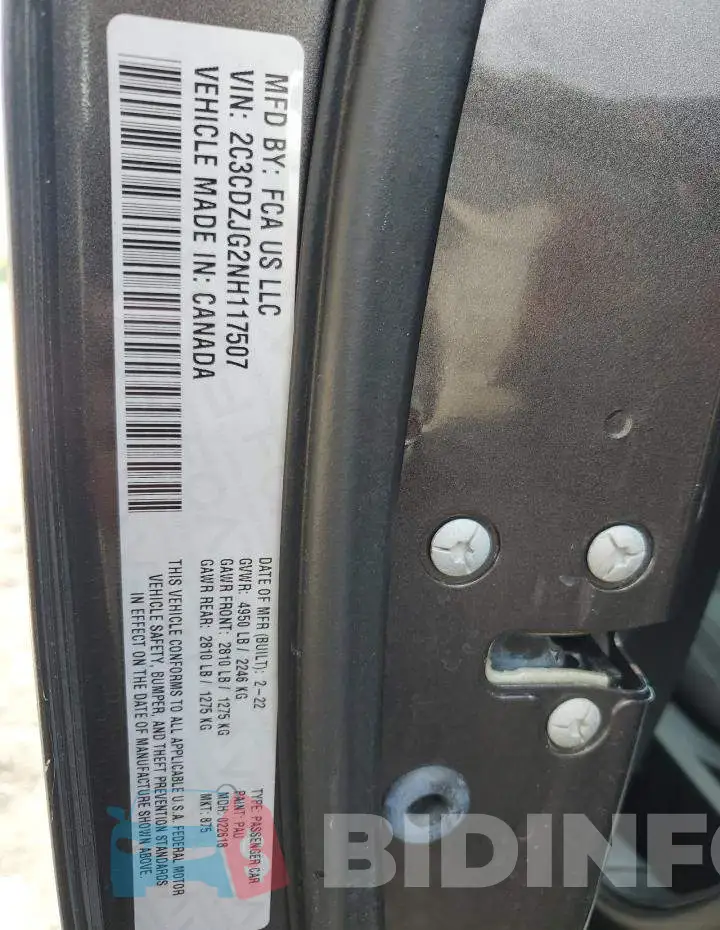 2C3CDZJG2NH117507 Photo# 13