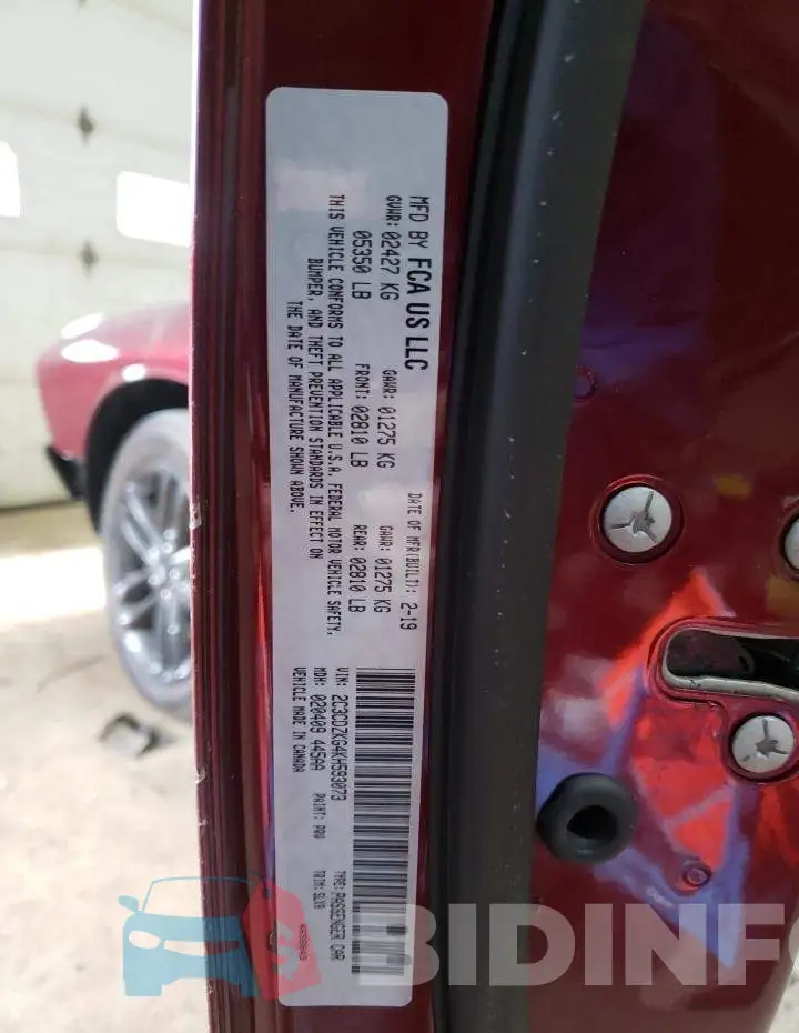 2C3CDZKG4KH593073 Photo# 10