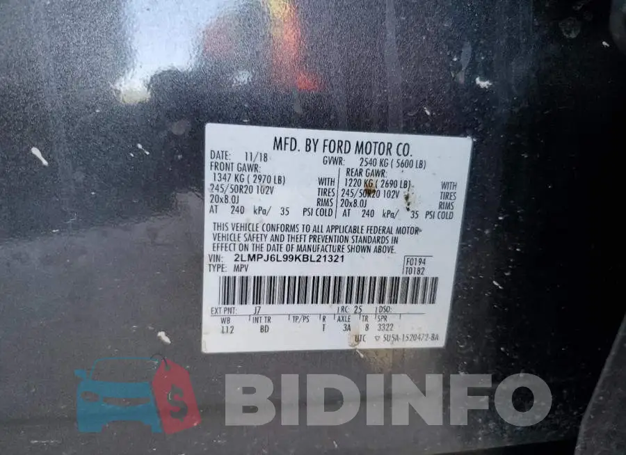 2LMPJ6L99KBL21321 Photo# 14