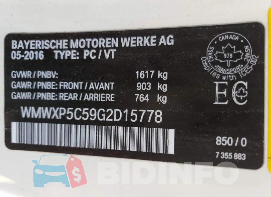 WMWXP5C59G2D15778 Photo# 13