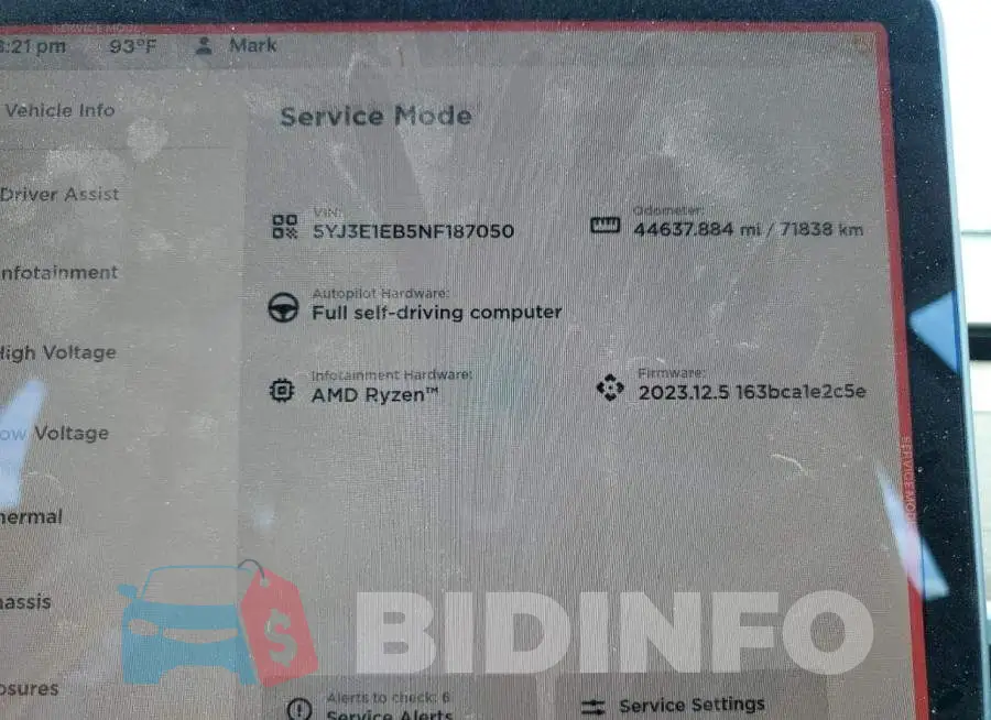 5YJ3E1EB5NF187050 Photo# 9
