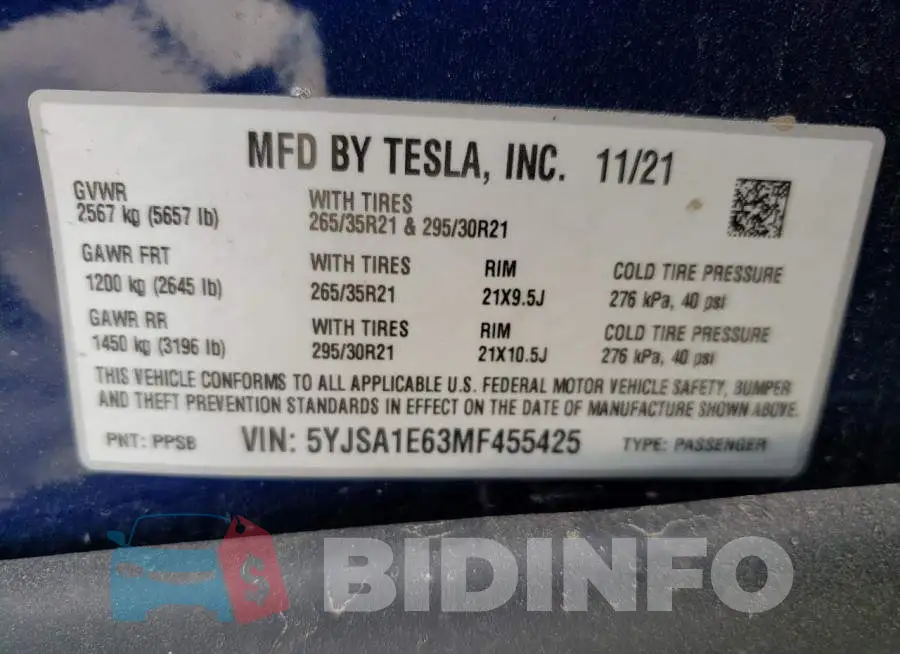 5YJSA1E63MF455425 Photo# 13