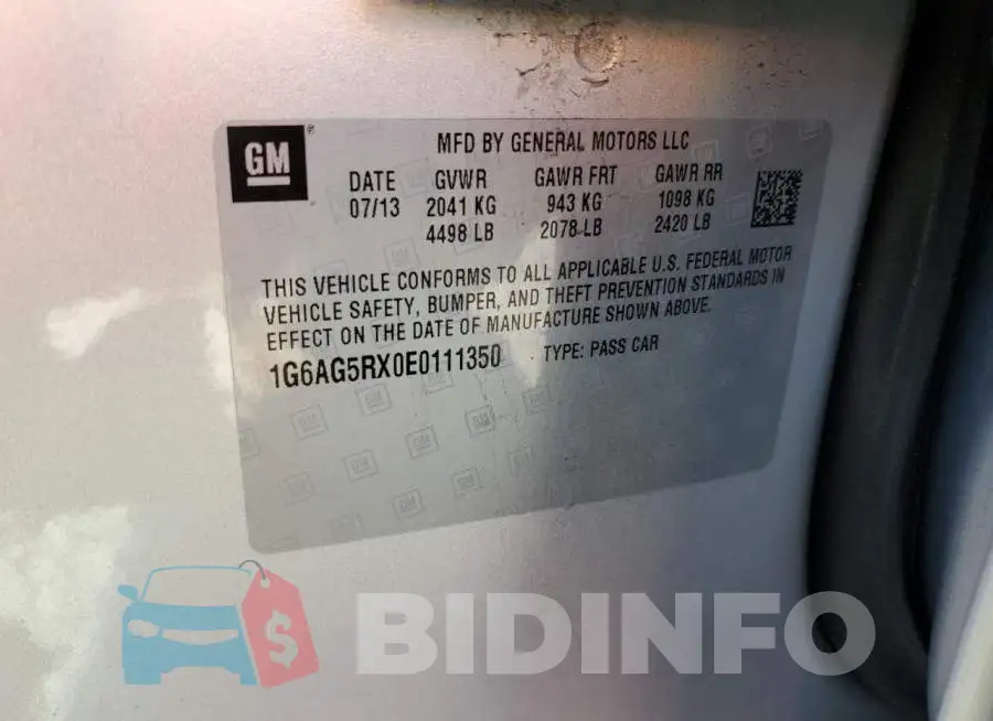 1G6AG5RX0E0111350 Photo# 12