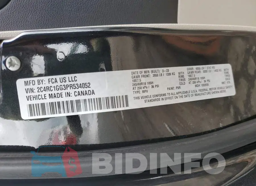 2C4RC1GG3PR534052 Photo# 13