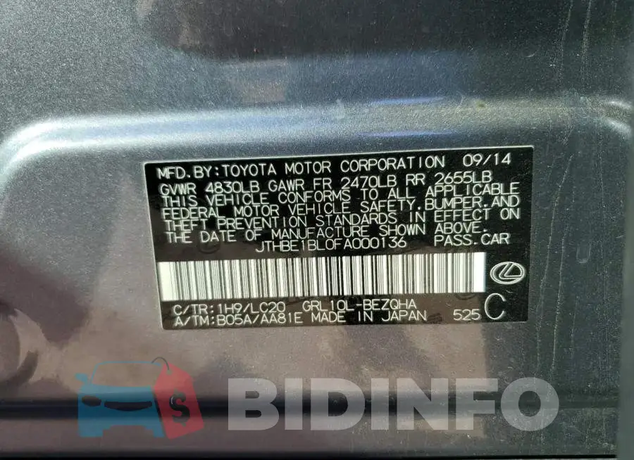 JTHBE1BL0FA000136 Photo# 13
