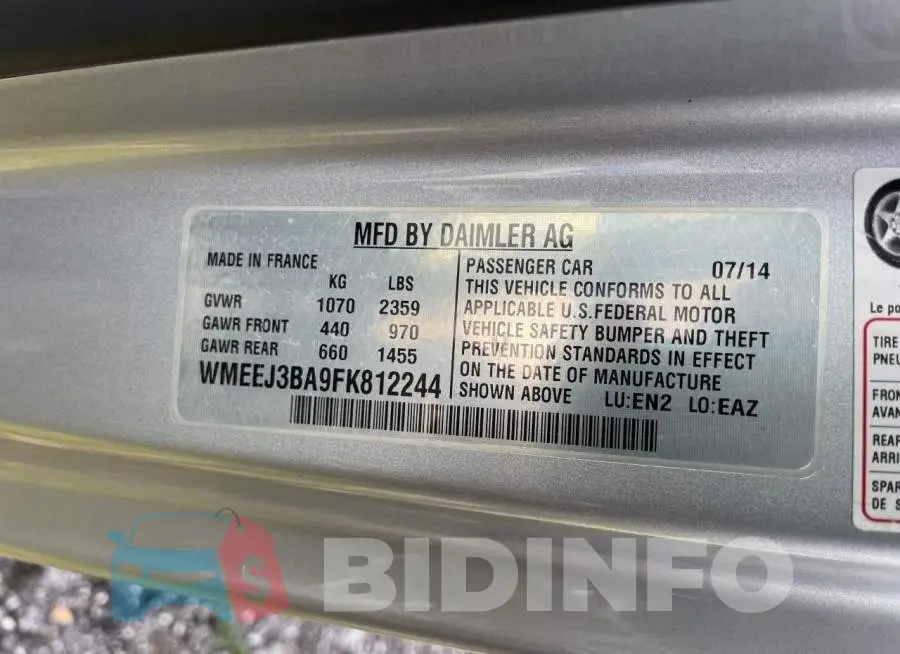 WMEEJ3BA9FK812244 Photo# 10