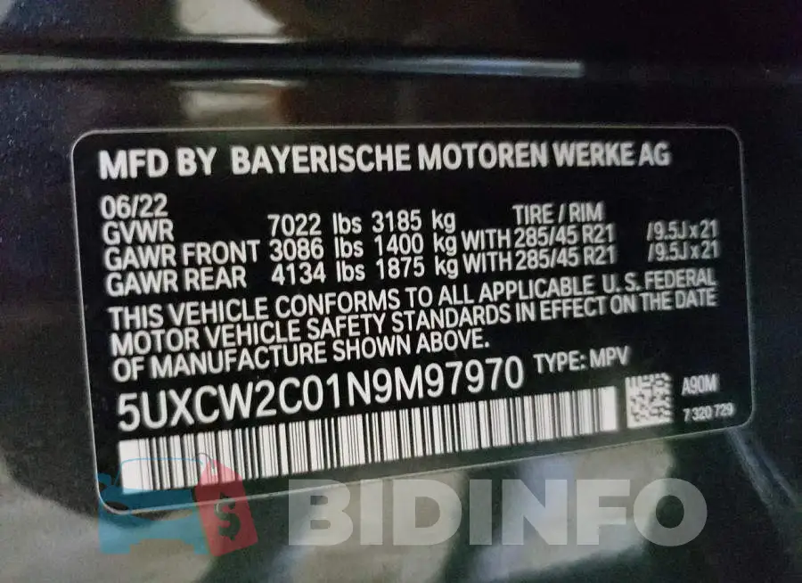 5UXCW2C01N9M97970 Photo# 13