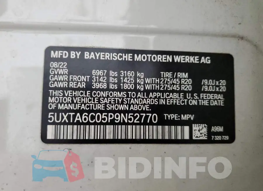 5UXTA6C05P9N52770 Photo# 12