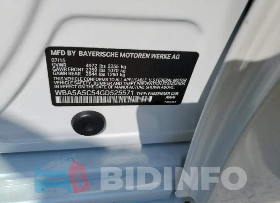 WBA5A5C54GD525571 Photo# 12