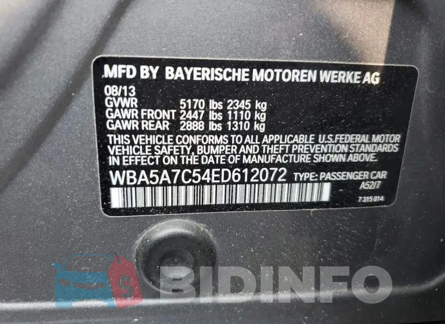 WBA5A7C54ED612072 Photo# 12