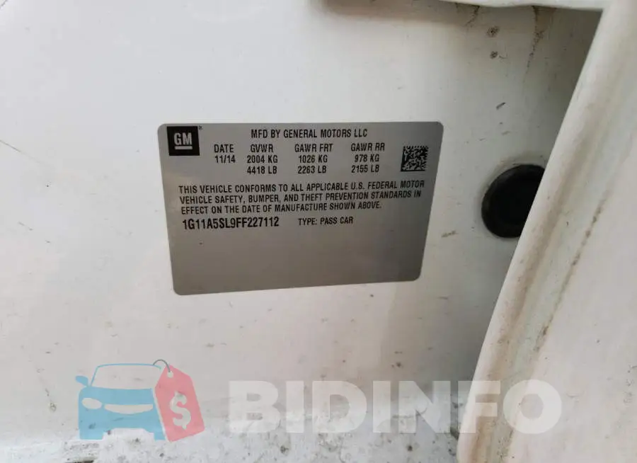 1G11A5SL9FF227112 Photo# 12