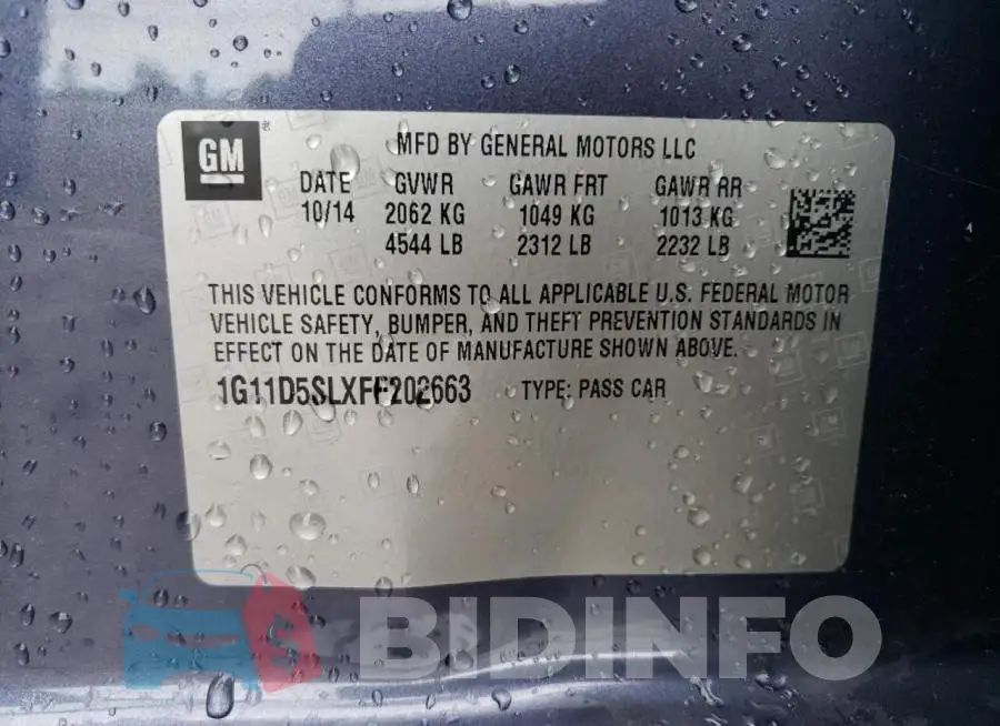 1G11D5SLXFF202663 Photo# 12