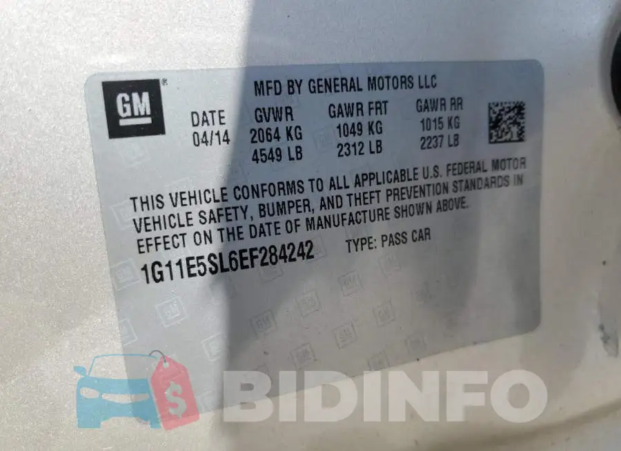 1G11E5SL6EF284242 Photo# 12
