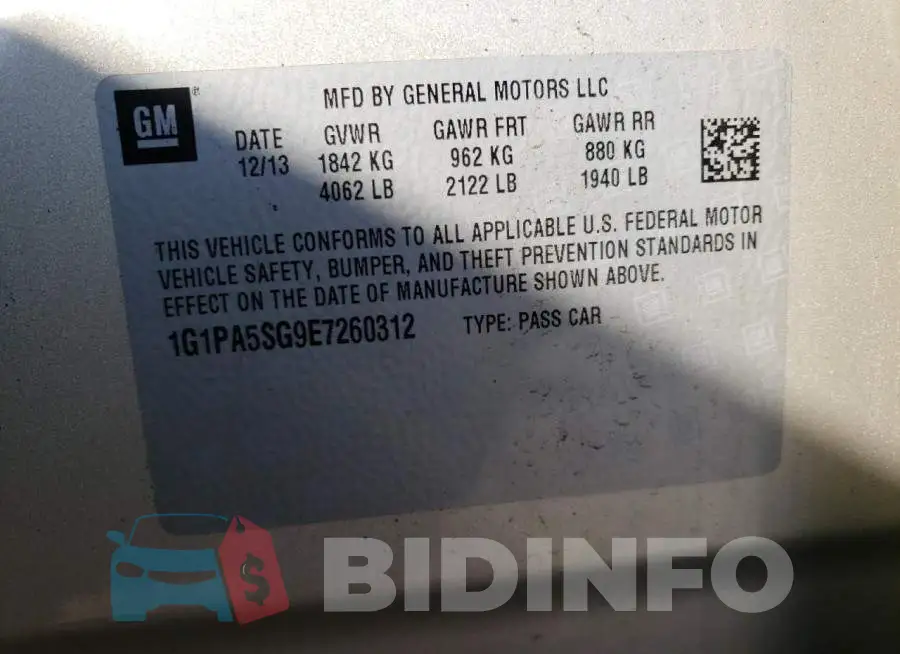 1G1PA5SG9E7260312 Photo# 13