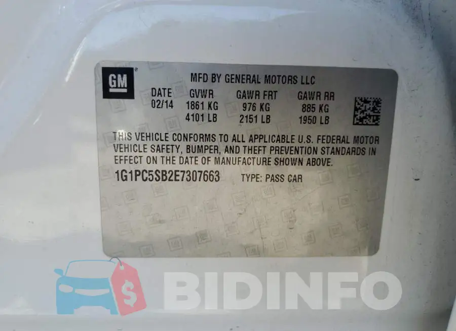 1G1PC5SB2E7307663 Photo# 13