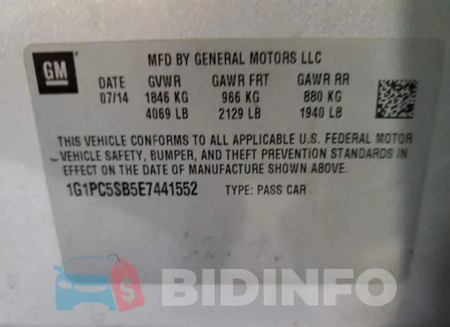 1G1PC5SB5E7441552 Photo# 12