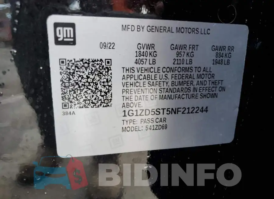 1G1ZD5ST5NF212244 Photo# 12
