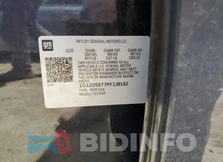 1G1ZD5ST7PF138182 Photo# 12