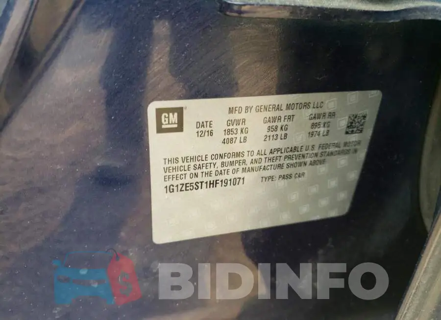 1G1ZE5ST1HF191071 Photo# 12