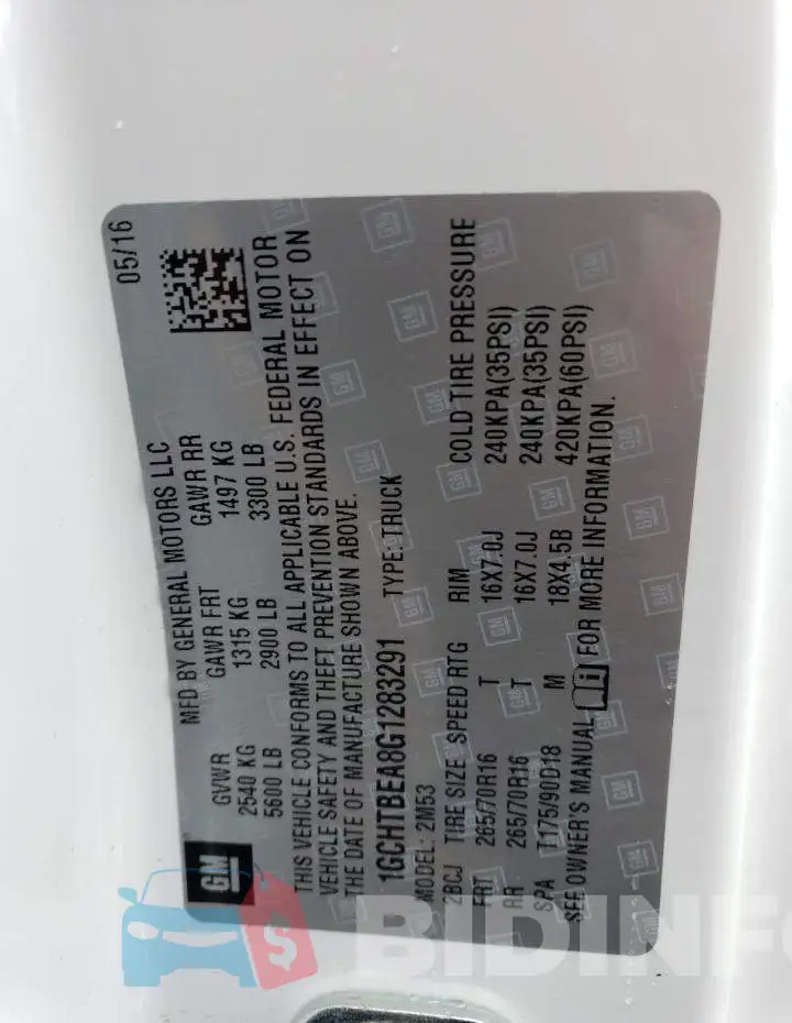 1GCHTBEA8G1283291 Photo# 12