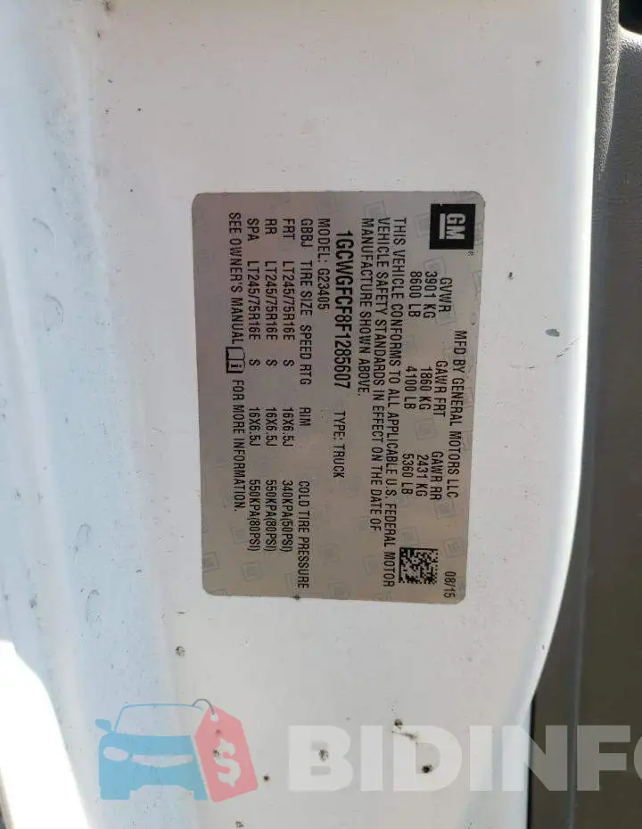 1GCWGFCF8F1285607 Photo# 13