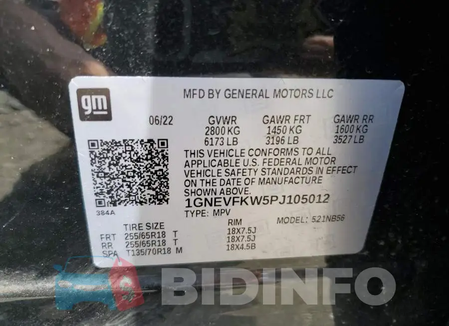 1GNEVFKW5PJ105012 Photo# 12