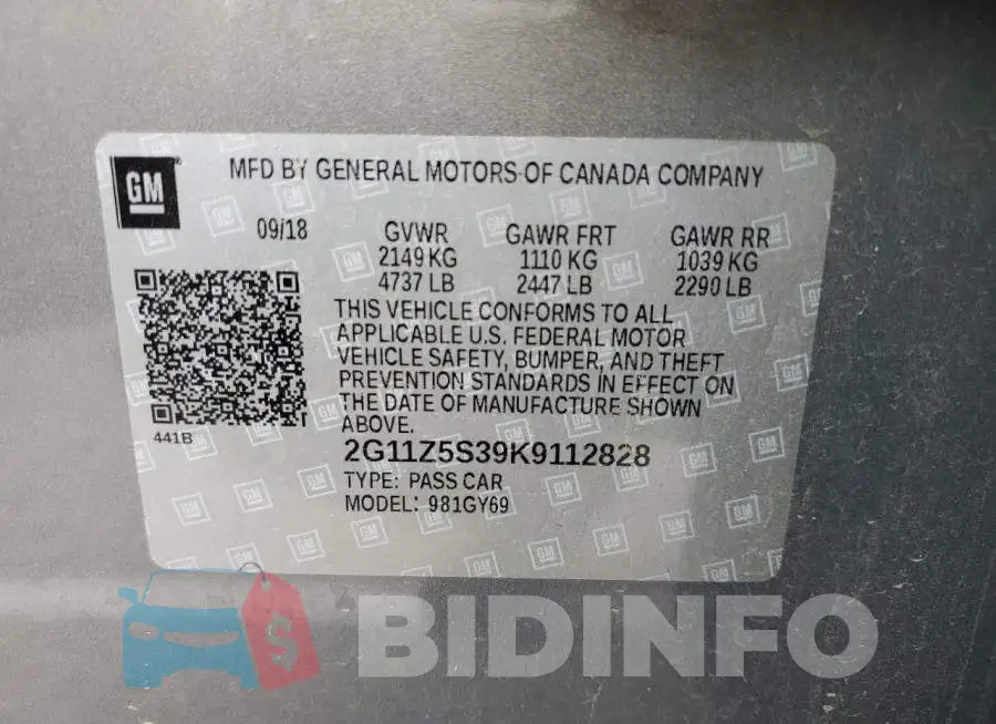 2G11Z5S39K9112828 Photo# 12