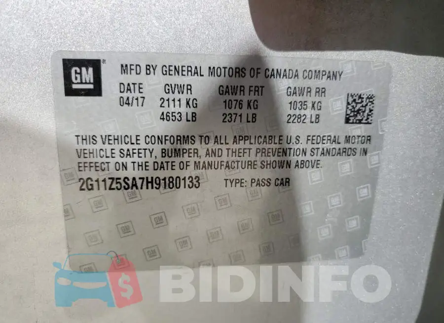 2G11Z5SA7H9180133 Photo# 12
