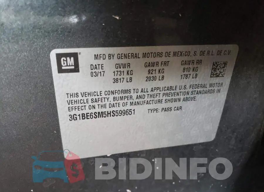 3G1BE6SM5HS599651 Photo# 12