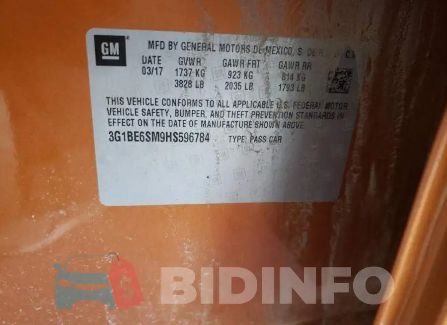 3G1BE6SM9HS596784 Photo# 12