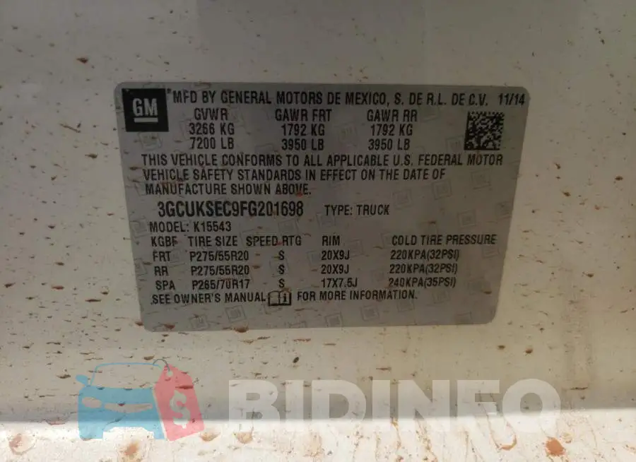 3GCUKSEC9FG201698 Photo# 12